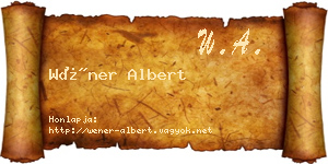 Wéner Albert névjegykártya