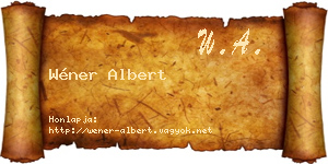 Wéner Albert névjegykártya