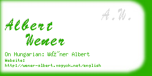 albert wener business card